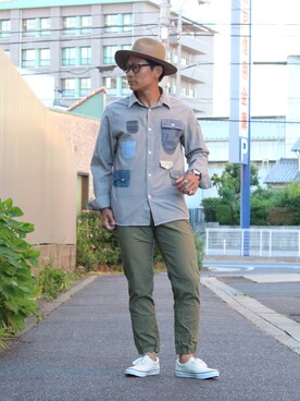 「go slow caravan」｜「アイテム（アナログ腕時計）」を使った、rettiyさん（メンズ・171cm）の夏コーディネート