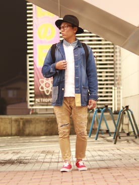 「goslowcaravan」｜「アイテム（ジャケット/アウター）」を使った、rettiyさん（メンズ・171cm）の秋コーディネート