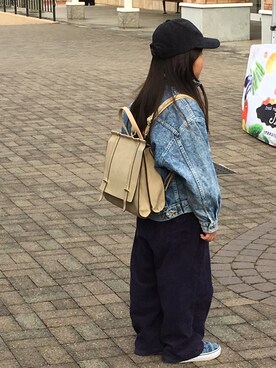 「おんなのこコーデ」｜「アイテム（デニムジャケット）」を使った、saichiiさん（キッズ・135cm）の冬コーディネート