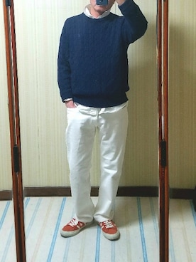 「HANES（ヘインズ）のアイテム（パンツ）」を使った、KT3さん（メンズ・170cm）の冬コーディネート