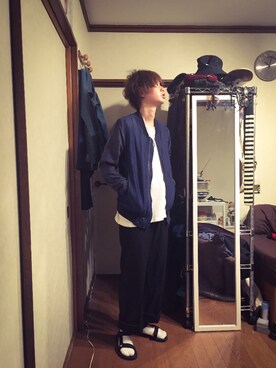 「STUDIOUS（ステュディオス）のアイテム（MA-1）」を使った、すーけーさん（メンズ・164cm）の春コーディネート