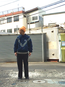 「BEN DAVIS（ベンデイビス）のアイテム（スラックス）」を使った、せいsanさん（メンズ・177cm）の冬コーディネート