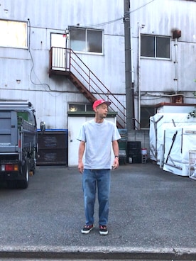 「メゾン キツネ(MAISON KITSUNE)」｜「アイテム（パンツ）」を使った、せいsanさん（メンズ・177cm）の夏コーディネート