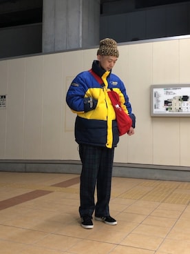 「ブラックウォッチ」｜「アイテム（ダウンジャケット/コート）」を使った、せいsanさん（メンズ・177cm）の秋コーディネート