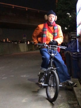 「古着好きな人と繋がりたい」｜「アイテム（MA-1）」を使った、せいsanさん（メンズ・177cm）の冬コーディネート