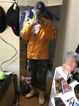 「CONVERSE（コンバース）のアイテム（ダウンベスト）」を使った、元ちゃんさん（メンズ・175cm）の春コーディネート