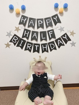 「アイテム（ロンパース、ブラック系）」を使った、Ｎ☺︎Ｙ☺︎︎︎︎Hさん（キッズ・70cm）の夏コーディネート