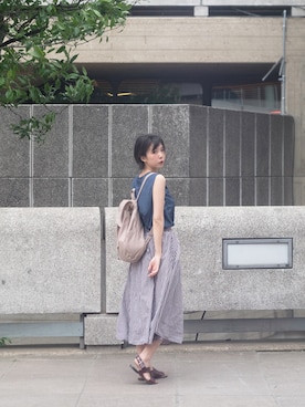 「initial（イニシャル）のアイテム（サンダル）」を使った、Rach 🌌さん（レディース・163cm）の夏コーディネート