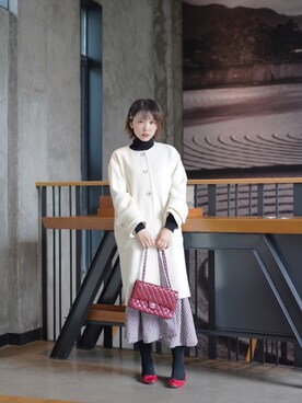 「FUDGE」｜「アイテム（その他アウター）」を使った、Rach 🌌さん（レディース・163cm）の冬コーディネート
