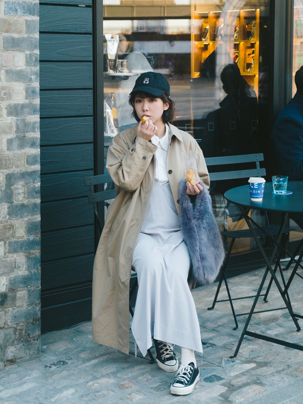 「journalstandard、converse、merryjenny、COMME des GARCONS、MilaOwen、春コーデ、私服、FUDGE、今日のコーデ、ootd」｜「JOURNAL STANDARDのナイロンタッサーコート #（その他アウター、ブラック系）」を使った、Rach 🌌さん（レディース・163cm）の春コーディネートの1枚目の写真