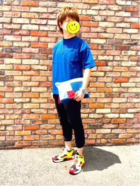 「Right-on（ライトオン）のアイテム（Tシャツ/カットソー、ブルー系）」を使った、アラフィフが見えてきた。。。さん（メンズ・174cm）の春コーディネート