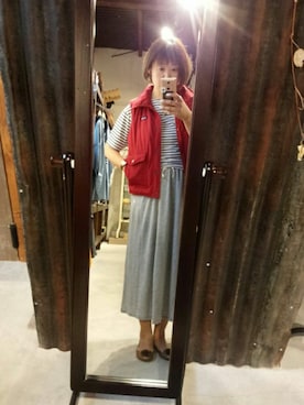 「マリンコーデ」｜「アイテム（バレエシューズ）」を使った、yamayaakikoさん（レディース・162cm）の夏コーディネート