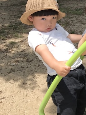 「FITH（フィス）のアイテム（チノパンツ）」を使った、Meｇさん（キッズ・90cm）の夏コーディネート