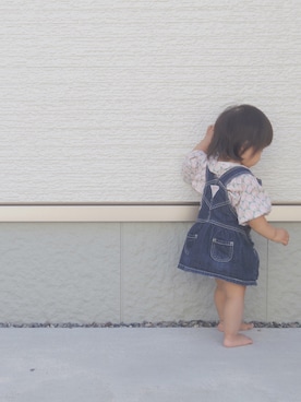 「1歳3ヶ月」｜「アイテム（オールインワン・サロペット）」を使った、tamaさん（キッズ・70cm）の秋コーディネート