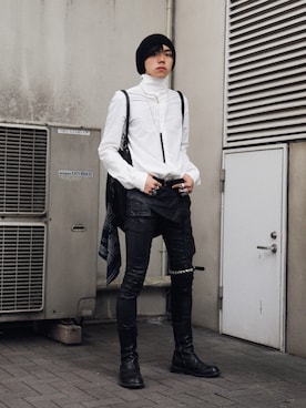 「黒パンツ」｜今村翔太さん（メンズ・175cm）の秋コーディネート