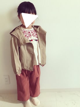 「おんなのこコーデ」｜「アイテム（マウンテンパーカー）」を使った、youさん（キッズ・110cm）の春コーディネート