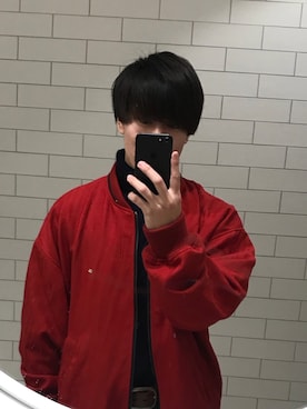 「SHAREEF（シャリーフ）のアイテム（ブルゾン）」を使った、KOUSEIさん（メンズ・165cm）の冬コーディネート