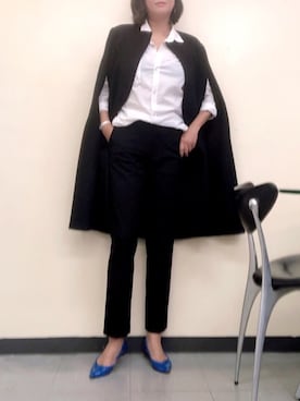 「マント」｜「アイテム（その他アウター）」を使った、☆etsu☆さん（レディース・162cm）の秋コーディネート