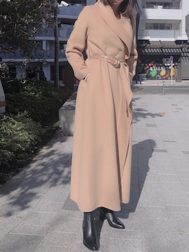 「Ameri（アメリ）のアイテム（チェスターコート）」を使った、☆etsu☆さん（レディース・162cm）の秋コーディネート