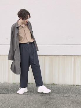 「ワイドシルエット」｜「アイテム（その他アウター）」を使った、トゥーさん（メンズ・173cm）の冬コーディネート