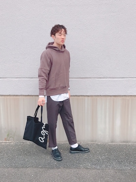 「LAKOLE（ラコレ）のアイテム（パーカー）」を使った、トゥーさん（メンズ・173cm）の秋コーディネート
