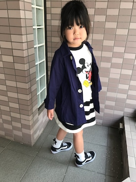 「BREEZE（ブリーズ）のアイテム（Tシャツ/カットソー、ホワイト系）」を使った、サニーさん（レディース）の春コーディネート