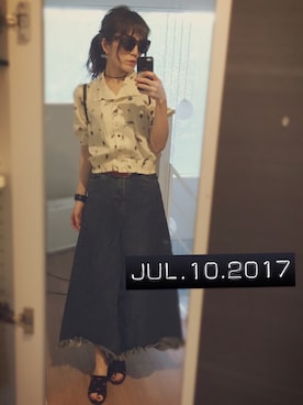 「BUBBLES（バブルス）のアイテム（パンツ）」を使った、もかちーのさん（レディース・156cm）の夏コーディネート