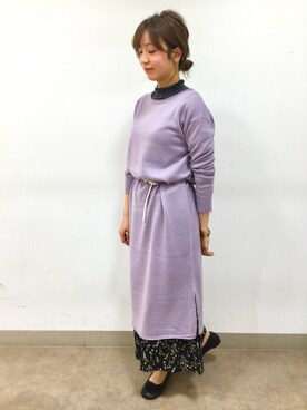 studio CLIP 本川越ペペ店さんの「花柄プリントスカート」を使ったコーディネート