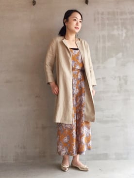 「HELIOPOLE（エリオポール）のアイテム（ノーカラージャケット）」を使った、i_k_u_m_iさん（レディース・158cm）の春コーディネート
