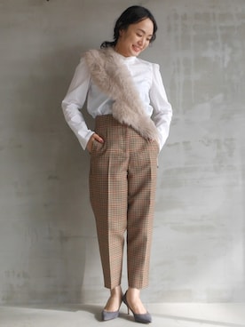 「HELIOPOLE（エリオポール）のアイテム（パンツ）」を使った、i_k_u_m_iさん（レディース・158cm）の秋コーディネート