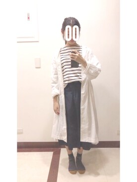 「UNIQLO（ユニクロ）のアイテム（ジャケット/アウター、ホワイト系）」を使った、Pei Lin Tsaiさん（レディース）の秋コーディネート