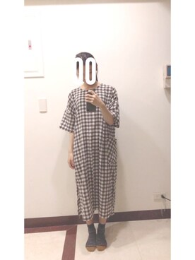 「找到了工作室のアイテム（ワンピース/ドレス、ブラウン系）」を使った、Pei Lin Tsaiさん（レディース）の秋コーディネート