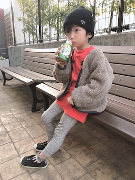 「ARCH & LINE（アーチアンドライン）のアイテム（ジャケット/アウター）」を使った、rikuさん（キッズ・110cm）の冬コーディネート