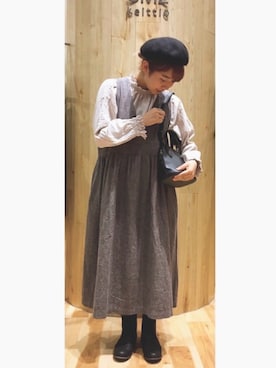「Samansa Mos2 blue（サマンサモスモスブルー）のアイテム（ハンチング/ベレー帽）」を使った、ふ　る　　　さん（レディース・162cm）の秋コーディネート