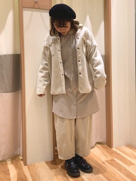 「Samansa Mos2 blue」｜「アイテム（ハンチング/ベレー帽）」を使った、ふ　る　　　さん（レディース・162cm）の冬コーディネート