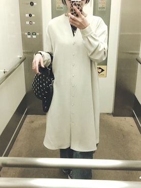 「オールスター」｜「アイテム（シャツワンピース）」を使った、bibi21さん（レディース・157cm）の冬コーディネート