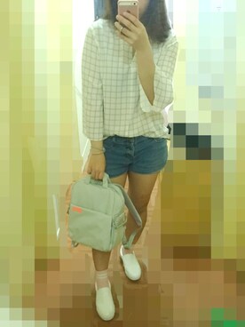 「ELECOM（エレコム）のアイテム」を使った、YUさん（レディース・154cm）の春コーディネート