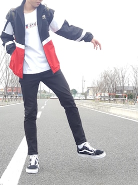 「BASECONTROL（ベースコントロール）のアイテム（パンツ）」を使った、jinoさん（メンズ・184cm）の春コーディネート