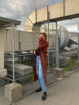 「Ungrid（アングリッド）のスクエアトゥサイドゴアブーツ（ブーツ）」を使った、吉本杏奈さん（レディース・164cm）の秋コーディネート