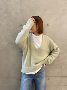 深Vネックルーズニット｜アングリッド（Ungrid）アウトレット