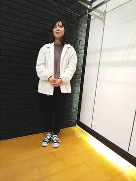 「JUNRED（ジュンレッド）のアイテム（その他アウター）」を使った、ayumiさん（レディース・163cm）の秋コーディネート