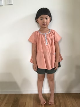「アイテム（シャツ/ブラウス）」を使った、muku_yunoさん（キッズ・110cm）の夏コーディネート