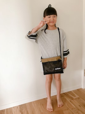 「WILD THINGS（ワイルドシングス）のアイテム（バッグ）」を使った、muku_yunoさん（キッズ・120cm）の秋コーディネート