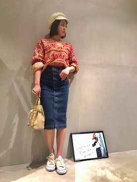 「NINE（ナイン）のアイテム」を使った、Mai Onoさん（レディース・165cm）の春コーディネート