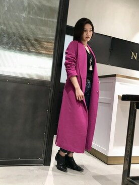「NINE（ナイン）のアイテム（ジャケット/アウター）」を使った、Mai Onoさん（レディース・165cm）の秋コーディネート