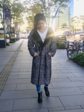 「NINE（ナイン）のアイテム（ジャケット/アウター）」を使った、Mai Onoさん（レディース・165cm）の秋コーディネート