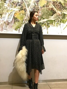 「NINE（ナイン）のアイテム」を使った、Mai Onoさん（レディース・160cm）の冬コーディネート