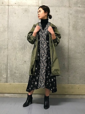 「NINE（ナイン）のアイテム」を使った、Mai Onoさん（レディース・160cm）の冬コーディネート