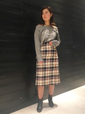 「NINE（ナイン）のアイテム」を使った、Mai Onoさん（レディース・160cm）の冬コーディネート