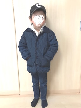 「coen（コーエン）のアイテム（その他アウター）」を使った、aka*mamaさん（キッズ・110cm）の冬コーディネート